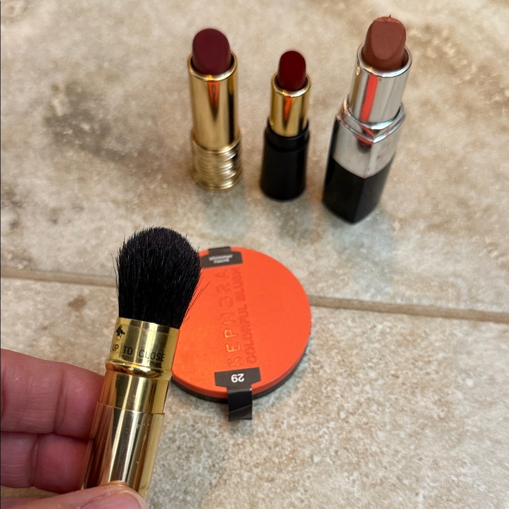 Sephora blush and Lancôme lipsticks Trio - Deep Red and Brown Shades - Picture 3 of 7